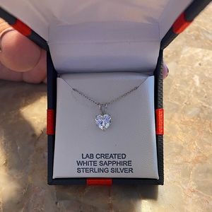 Heart shaped sapphire necklace